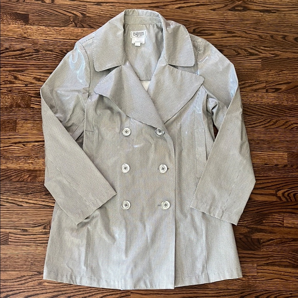 Vintage Bergdorf Goodman Double-Breasted Women's Houndstooth Raincoat